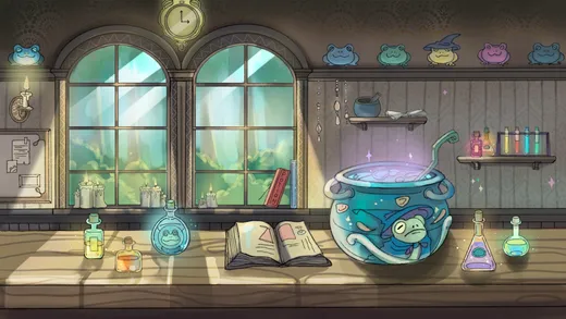 Potions. Lonely Frog? Quirky Alchemist.